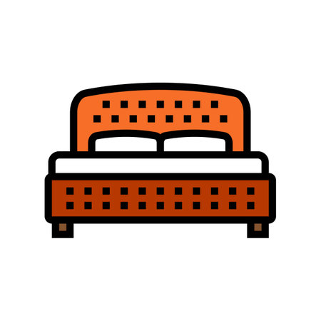 bed leather color icon vector illustrationのイラスト素材