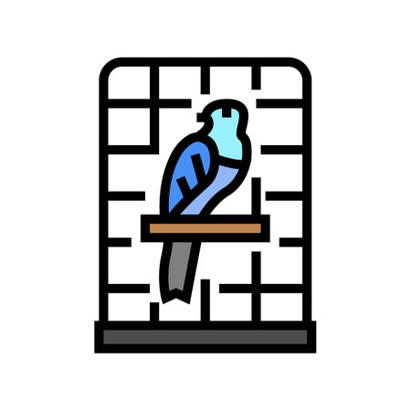 cage parrot bird color icon vector illustrationのイラスト素材