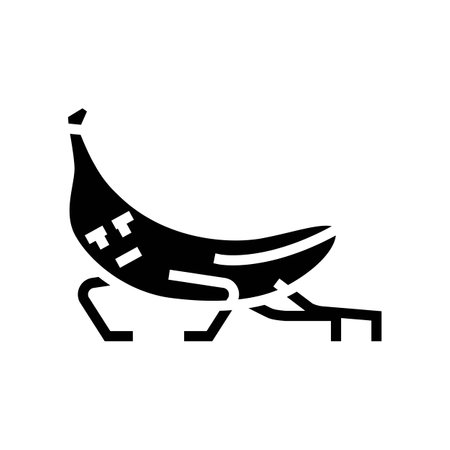 banana fruit fitness character glyph icon vector illustrationのイラスト素材