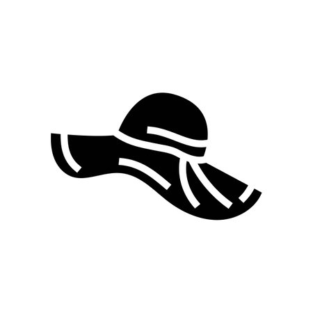 sun hat cap glyph icon vector illustrationのイラスト素材