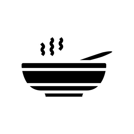 hot soup glyph icon vector illustrationのイラスト素材