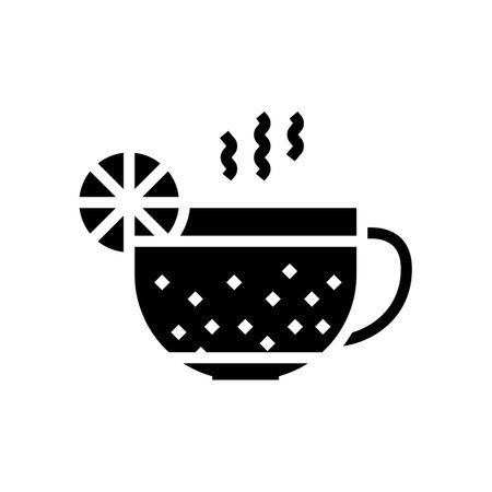 hot drink glyph icon vector illustrationのイラスト素材