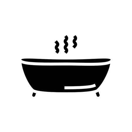 hot bath glyph icon vector illustrationのイラスト素材