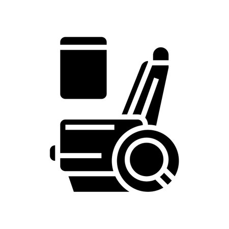 cabin interior check aircraft glyph icon vector illustrationのイラスト素材