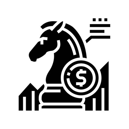 investment strategy financial advisor glyph icon vector illustrationのイラスト素材
