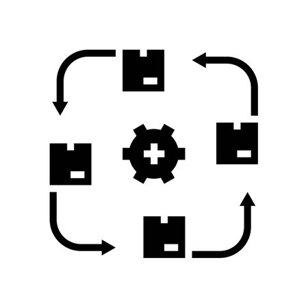 stock rotation logistic manager glyph icon vector illustrationのイラスト素材