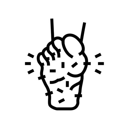 sensation pins needles disease symptom line icon vector illustrationのイラスト素材