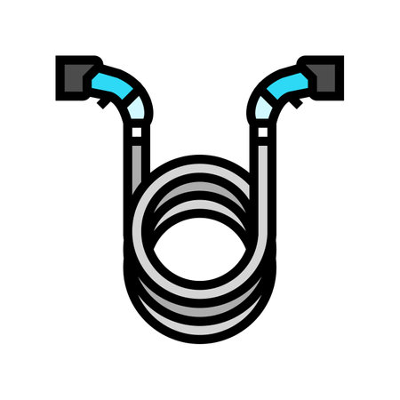 charging cable electric color icon vector illustrationのイラスト素材