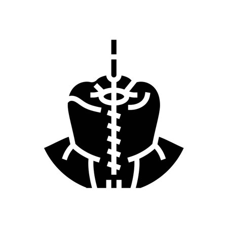 root canal treatment glyph icon vector illustrationのイラスト素材