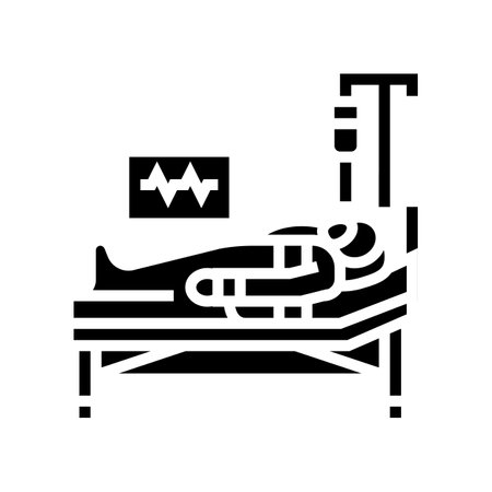 postoperative recovery glyph icon vector illustrationのイラスト素材