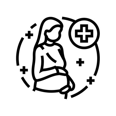 maternal health gynecologist line icon vector illustrationのイラスト素材