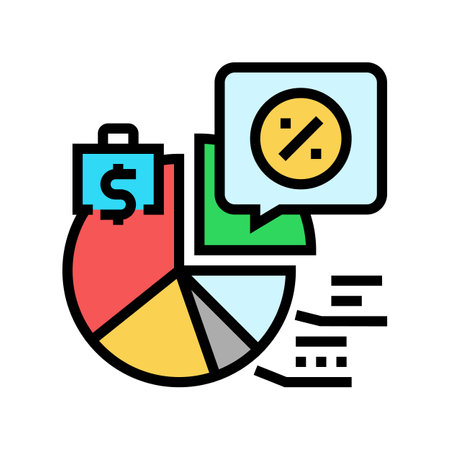 profit margin color icon vector illustrationのイラスト素材