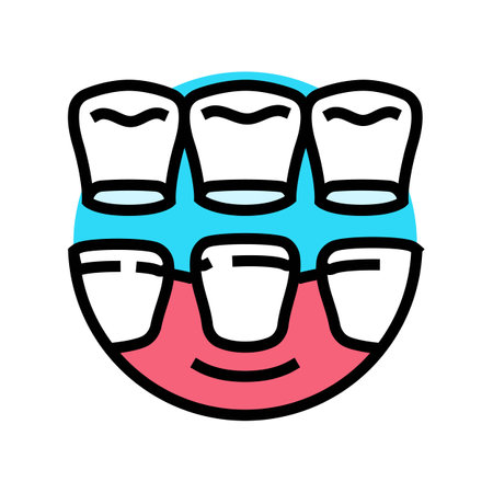 veneers dental procedure color icon vector illustrationのイラスト素材