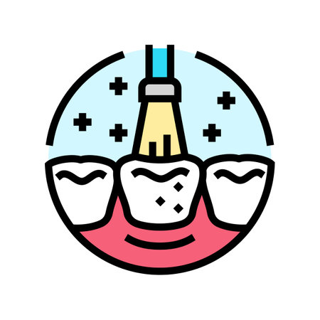 fluoride treatment dental procedure color icon vector illustrationのイラスト素材