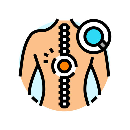 spinal cord analysis color icon vector illustrationのイラスト素材