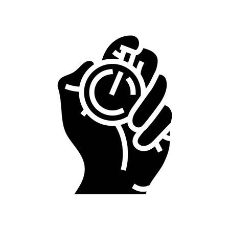 self discipline stopwatch glyph icon vector illustrationのイラスト素材