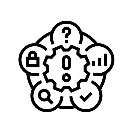 management risk line icon vector illustrationのイラスト素材