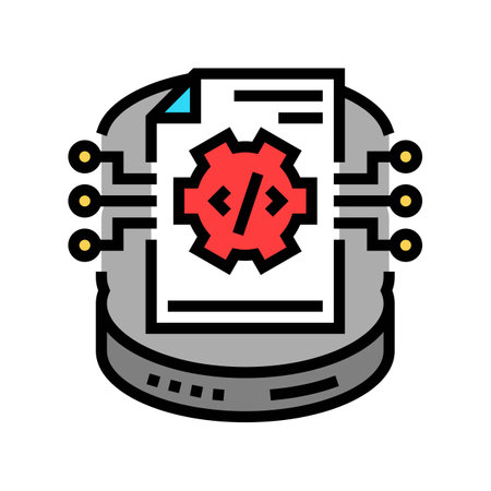 schema development database color icon vector illustrationのイラスト素材