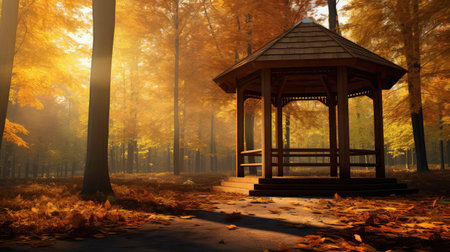 landscape orange park wood woodenの素材