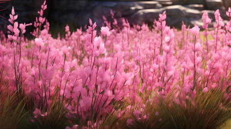 nature pink meadow grass gardenの素材