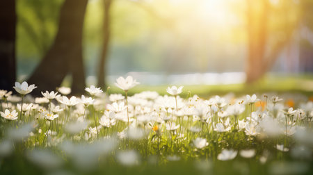 fresh white meadow gardening captivatingの素材