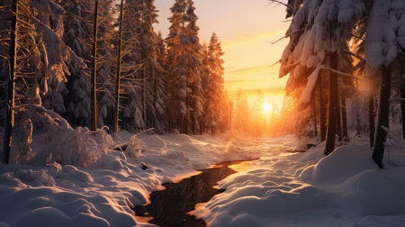 nature cold scenic beauty goldenの素材