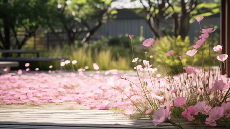 nature pink meadow grass gardenの素材