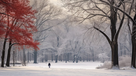 outdoor park view december solitudeの素材