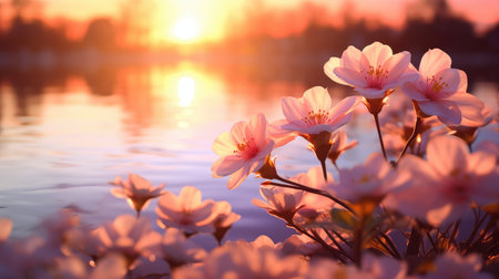 natural nature blossom sunset closeの素材