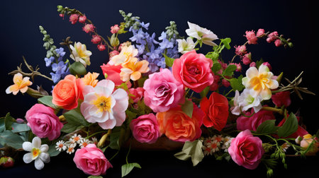 flower garden colorful bouquet closeの素材