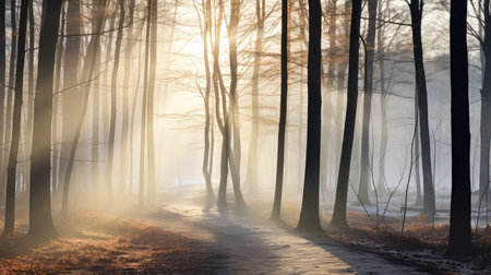landscape travel morning sun mistyの素材