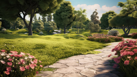 park natural grass landscape gardenの素材