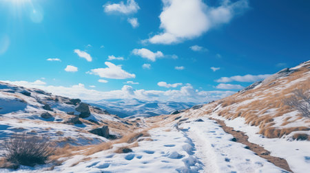 nature blue sky cloud winterの素材