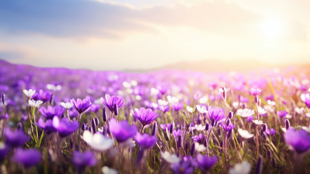 green beauty outdoor purple sunlitの素材