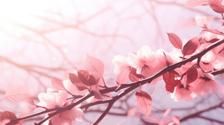 floral pink colorful leaf botanicalの素材