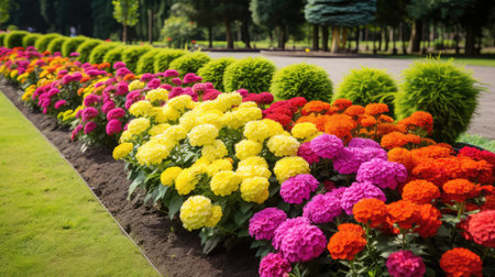 colorful flower bright garden wellの素材