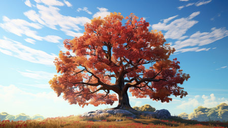 oak tree beautiful leaves majesticの素材