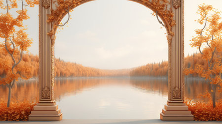 abstract orange frame backdrop picturesqueの素材