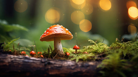 wild forest bokeh decoration closeの素材