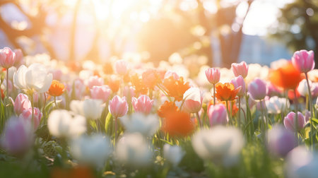 background floral bokeh outdoor softの素材