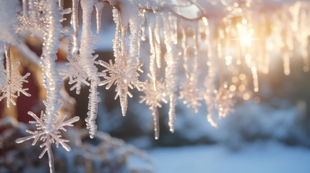 sky frozen sun xmas icicleの素材