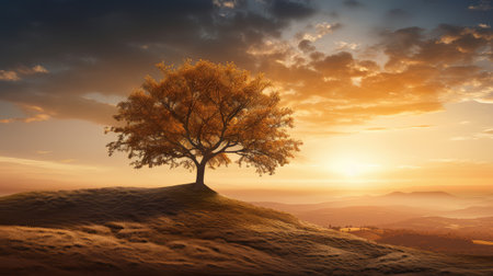 outdoor sun tree scenic stunningの素材