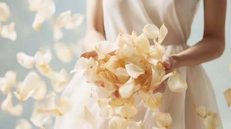 romantic petal wedding minimalistic backgroundの素材