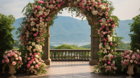 summer beautiful wedding flowers backgroundの素材