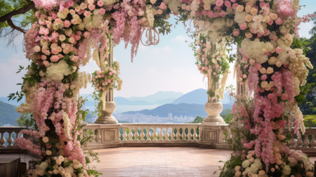 garden beautiful wedding flowers backgroundの素材