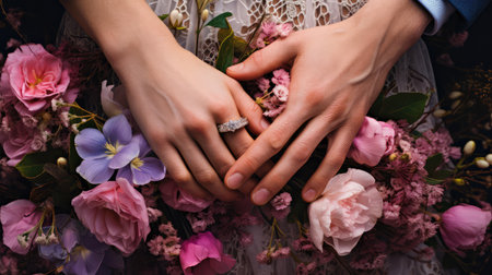 love holding wedding flowers backgroundの素材