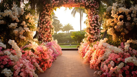 event arrangement wedding flowers backgroundの素材