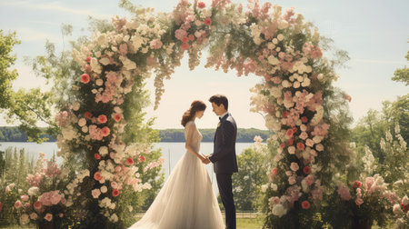 floral ceremony wedding flowers backgroundの素材