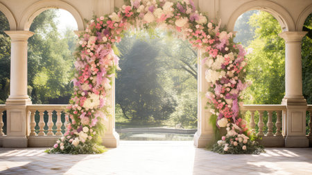 marriage day wedding flowers backgroundの素材