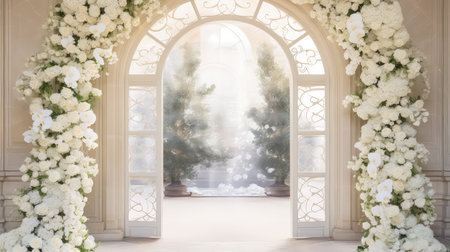 decoration white wedding flowers backgroundの素材